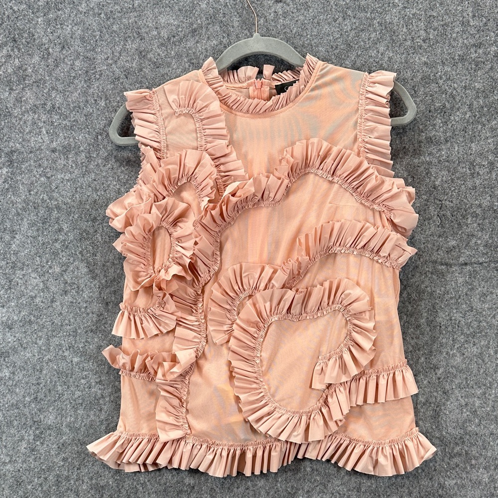 Gracia Peach Color Ruffled Blouse Size Small